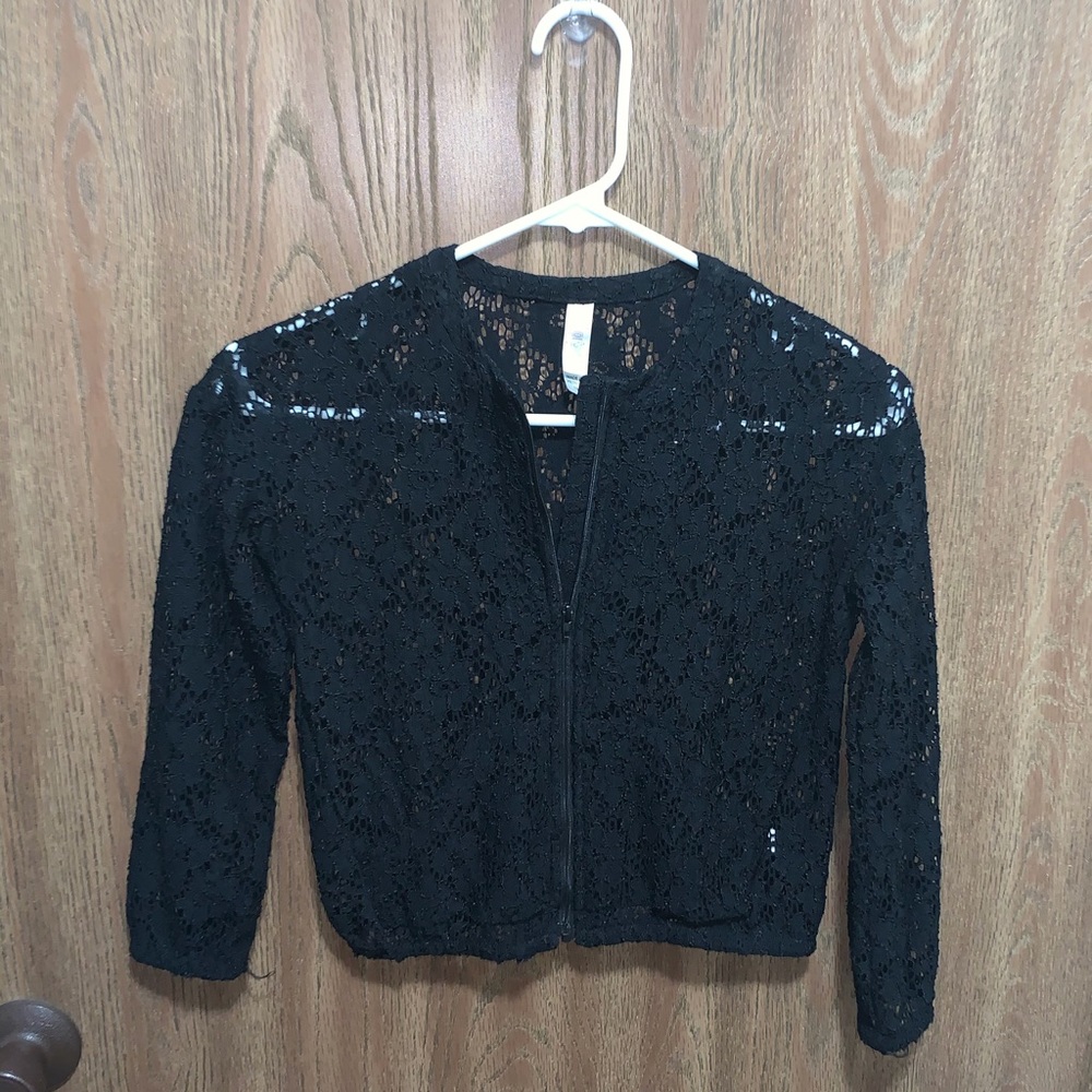 Girls Lace Zip Up Jacket